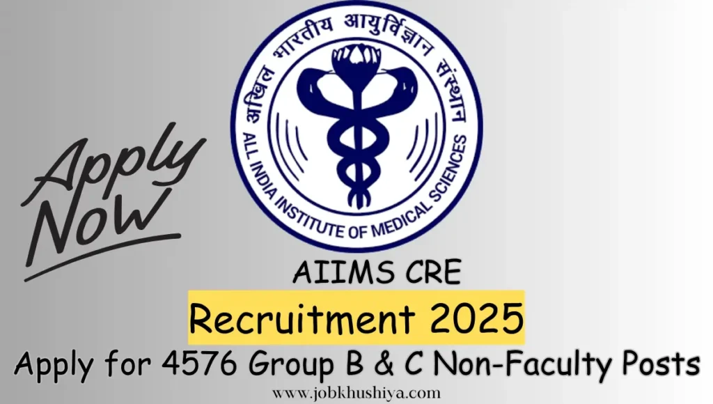 AIIMS CRE Recruitment 2025: Apply for 4576 Group B & C Non-Faculty Posts