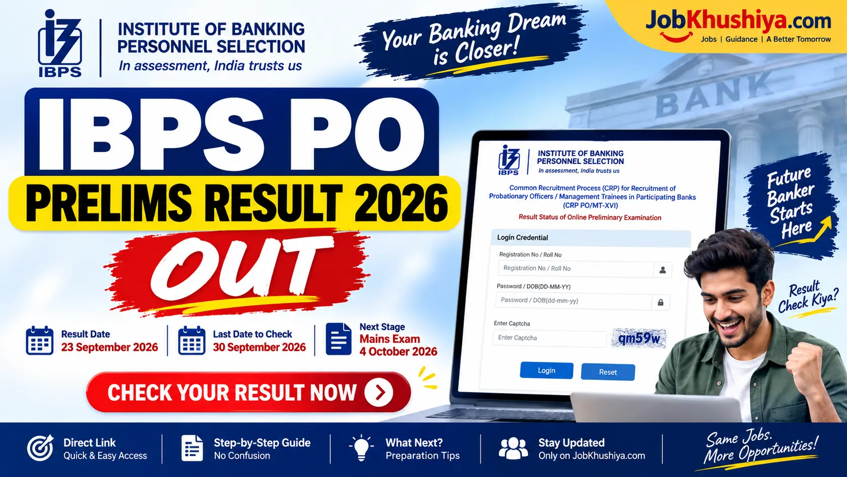 IBPS PO Prelims Result 2026 Released: Check Result & What Next